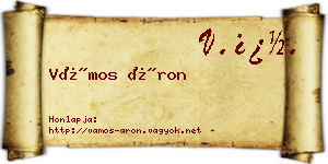 Vámos Áron névjegykártya